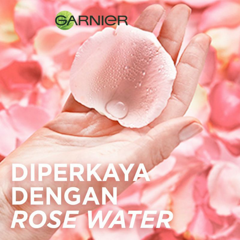 Garnier Micellar Rose Water Clean &amp; Glow Skin Care (Pembersih Wajah Untuk Kulit Glowing) 400 ml