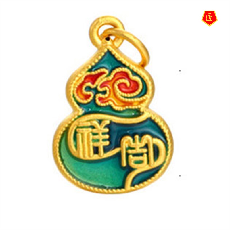 [Ready Stock]Gold Calabash Pendent 3D Gold Lucky Fortune Pendant Elegant Fashion