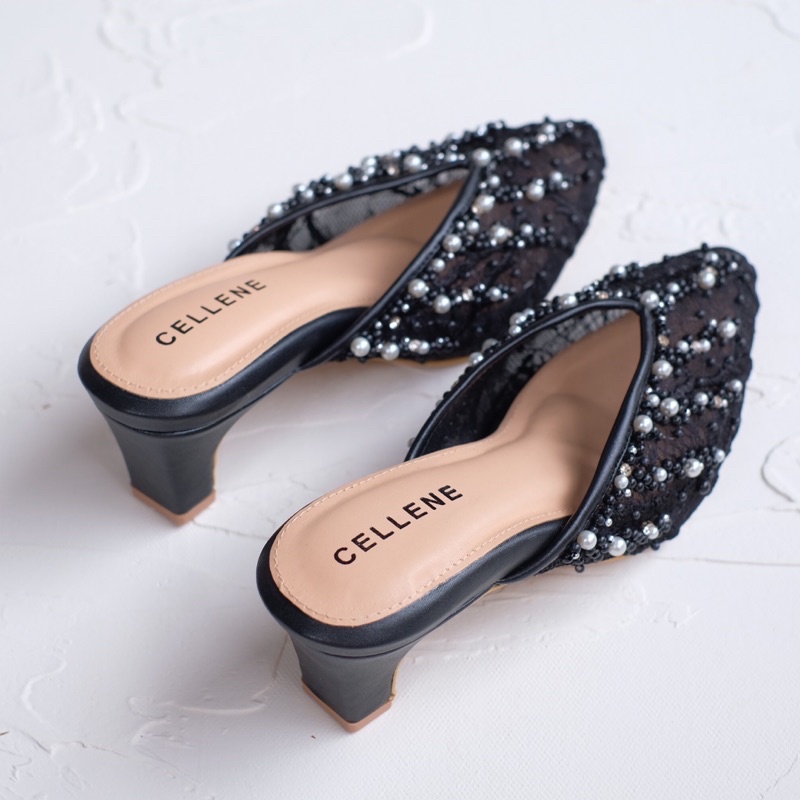 CELLENE Agypt Beads 3cm 5cm (ETALASE 2) | wedding shoes heels payet beads sepatu brukat sage green