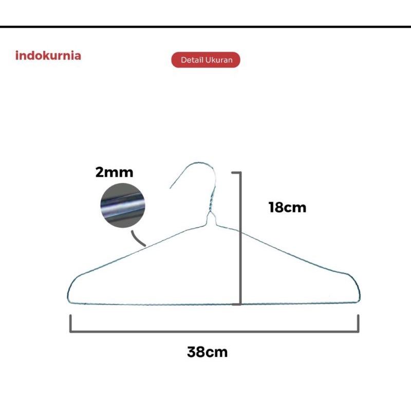 10 pcs Hanger Gantungan baju stainles 10 pcs Anti karat - Indokurnia STAINLES