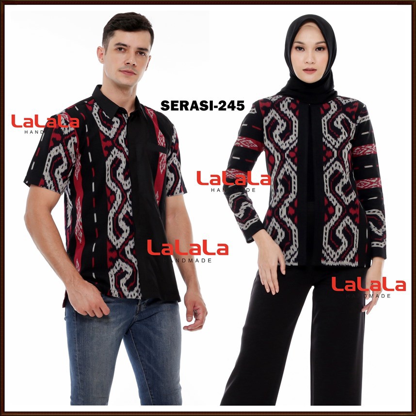 Set Couple tenun etnik - baju tenun, baju etnik - sarimbit atasan kemeja outer blazer tenun