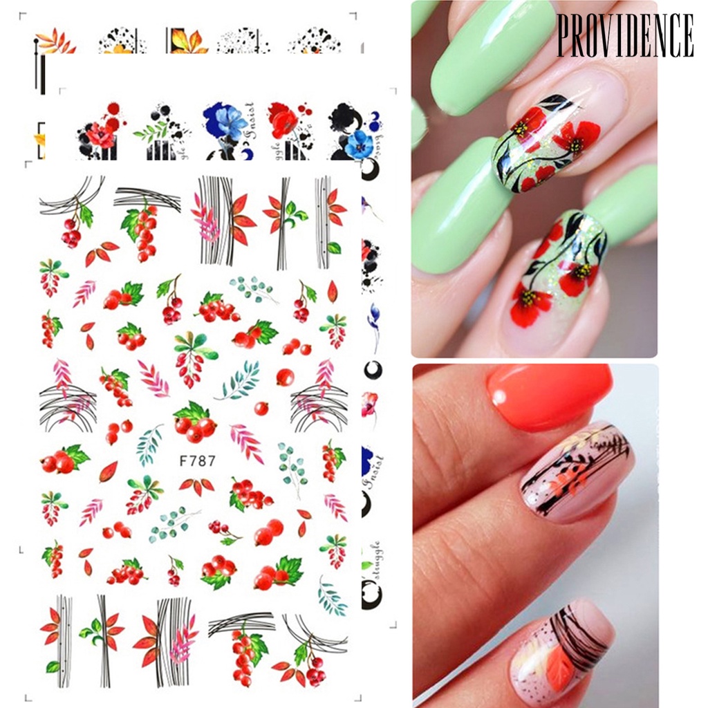 Providence 1 Sheet Manicure Decal Delicate Compact Safe Autumn Maple Leaves Nail Art Transfer Sticker for Women