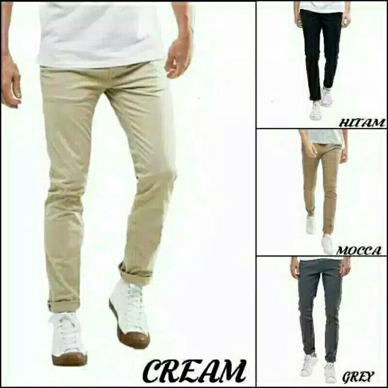Celana Panjang Cowok Skinny Chino Pria Formal Casual Slimfit