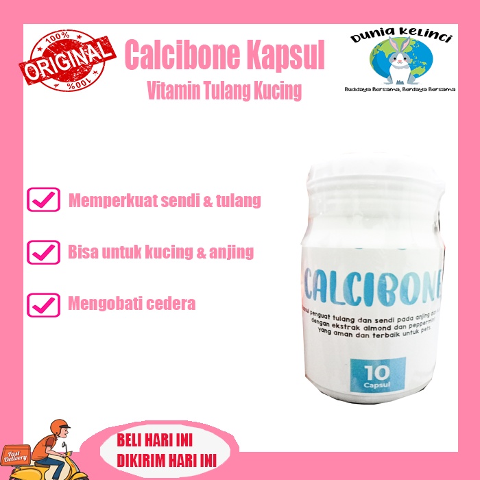 Suplemen Tulang Dan Sendi Kucing CALCIBONE KAPSUL Keseleo Patah Jatuh