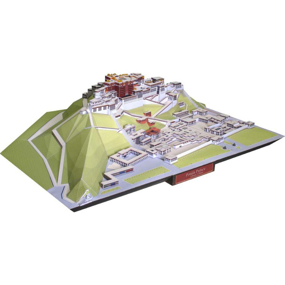 DIY Model Kertas Arsitektur Dunia Istana Potala Tibet China