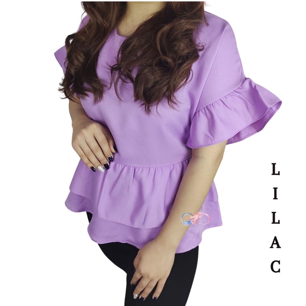 ZA - BLUS LAYER TINGKAT / LENGAN PENDEK WANITA TERMANIS / BAJU KANTOR TERLARIS / FASHION KOREA KEKINIAN]-1