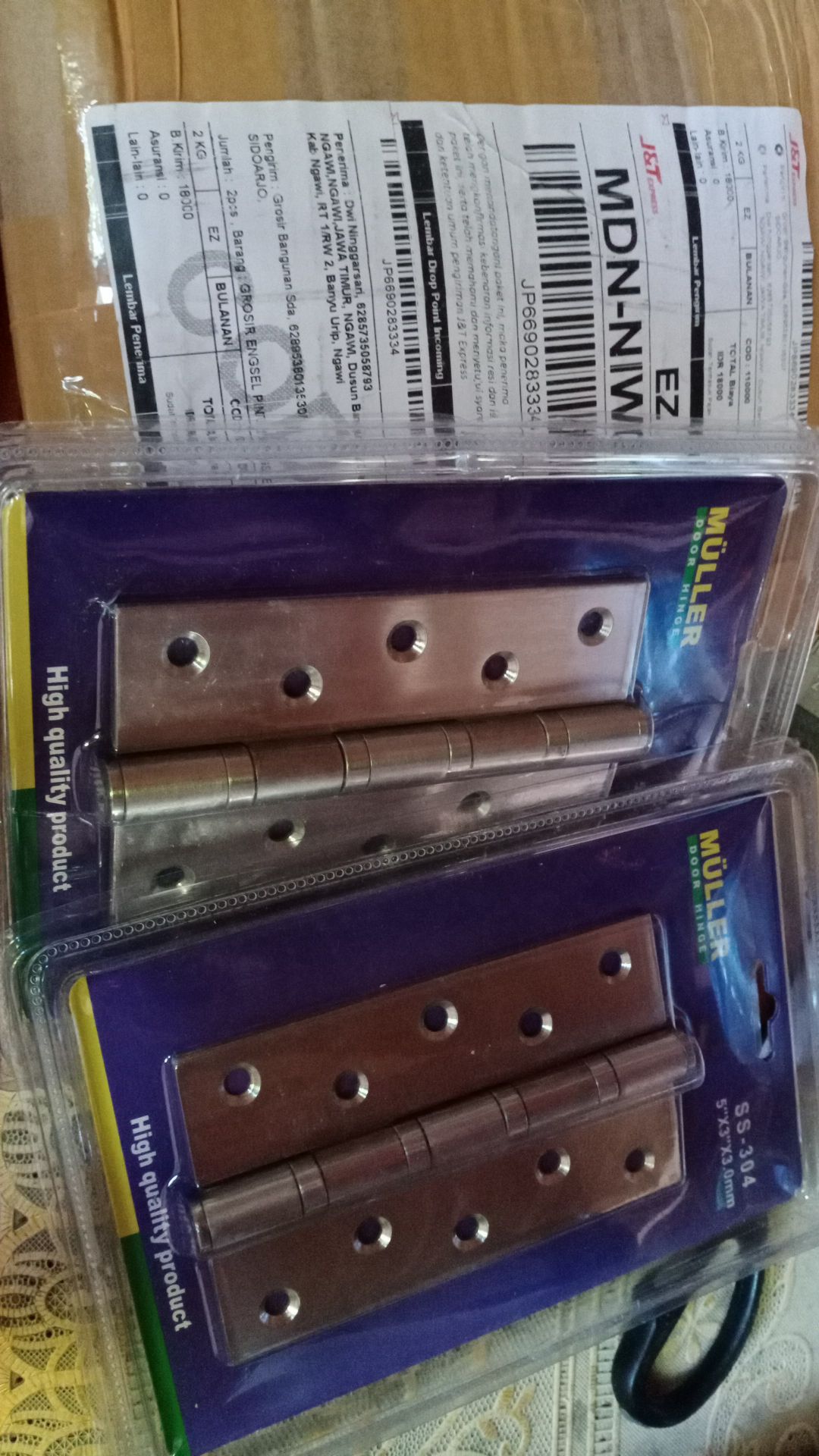 Grosir Engsel Pintu / Engsel Jendela Stanlis Sus 304 Merk Muller Termurah