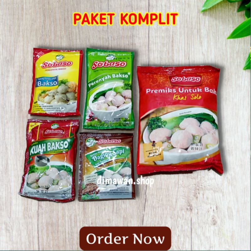 

SOBASO Tepung bakso paket komplit khas solo bumbu kuah sumsum sapi