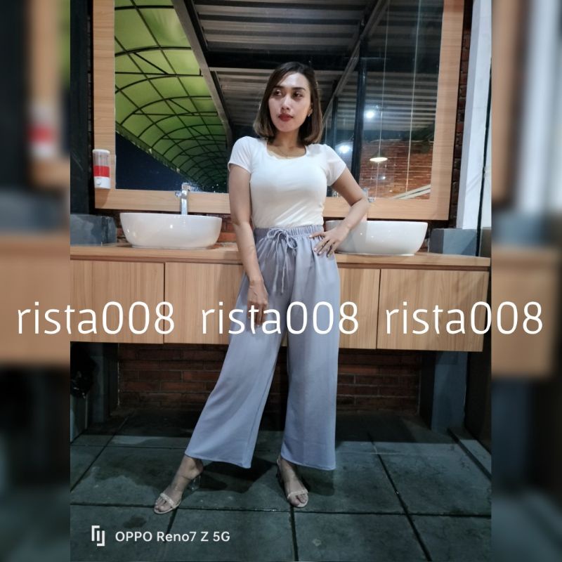 Celana Kulot Rajut Highwaist Pants Cullotes Outfit Remaja Ootd Korean Style Kekinian