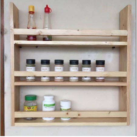 Rak Bumbu Susun 3 Kayu Jati Belanda