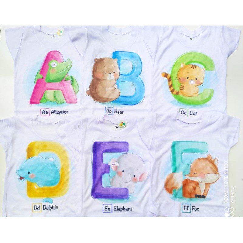 Kaos OBLONG Bayi Setali Harian Oneck Motif Karakter PUTIH Murah Usia 0 sd 16 Bulan