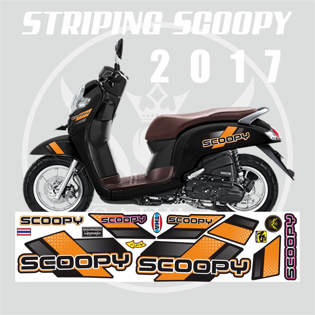 STRIPING VARIASI SCOOPY VARIASI LIS SCOOPY SIMPLE / VARIASI STRIPING SCOOPY 2017 SIMPLE 001 ORANGE