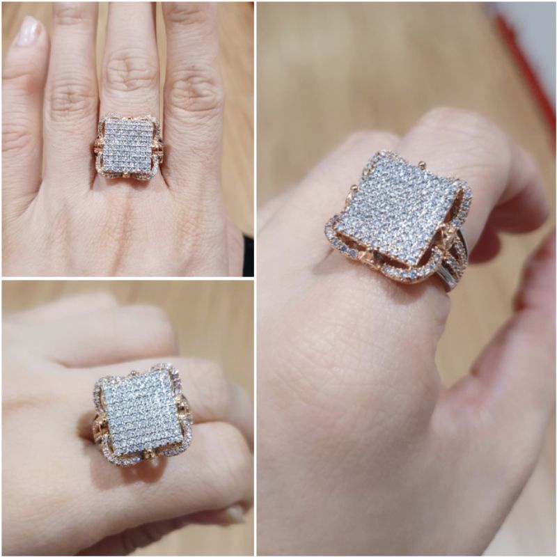 Cincin zircon lapis emas anti karat anti alergi ring premium quality zircon 1120