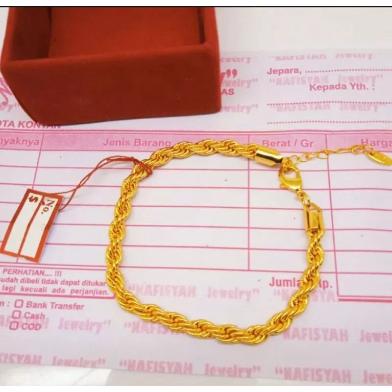 Gelang tambang 50 gram Emas LM/London 24K kadar 99,99%