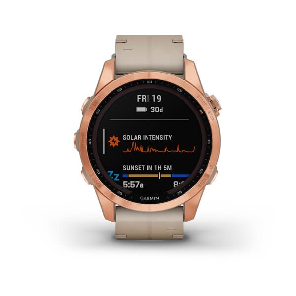 Garmin Fenix 7S Sapphire Solar - Rose Gold Titanium Garansi Resmi TAM 2 Tahun