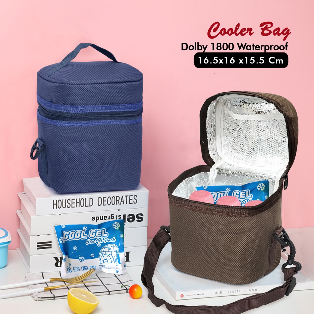 Cooler bag Asip tali panjang tas pendingin asi polos waterproof Coolerbag tas Insulin inner aluminium foil tas tempat botol asi dan ice gel tas penyimpanan asi anti air cooler bag tahan panas dingin