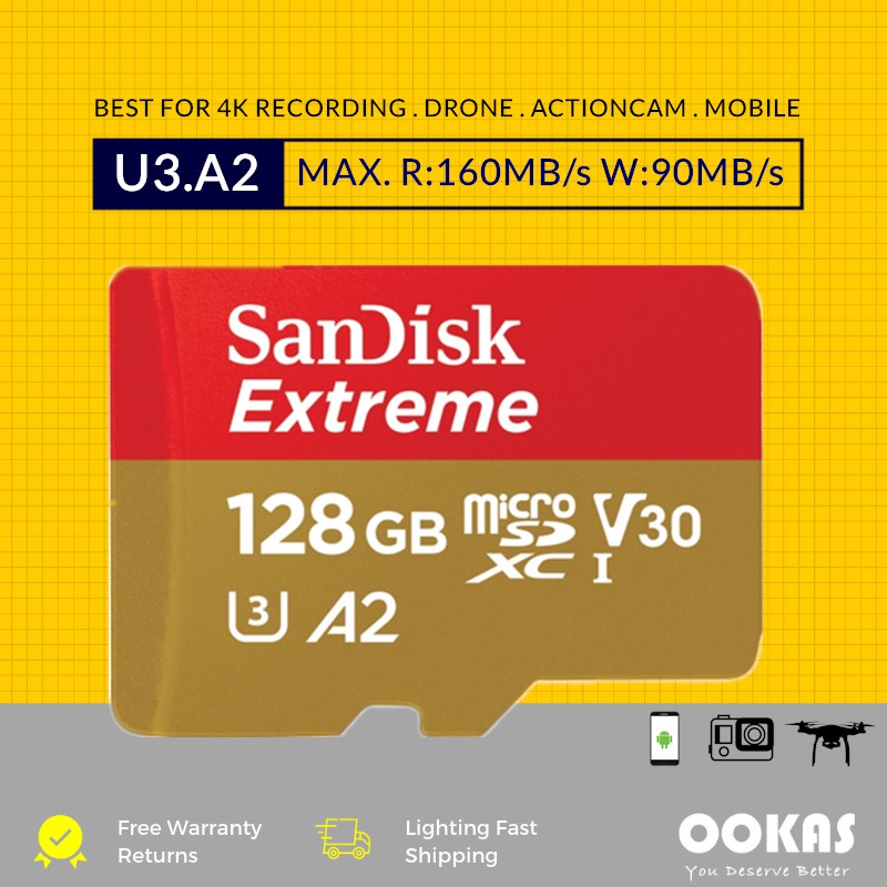 Sandisk Memory Card Micro Sd 64 / 128 / 256 / 512gb 100mb / S