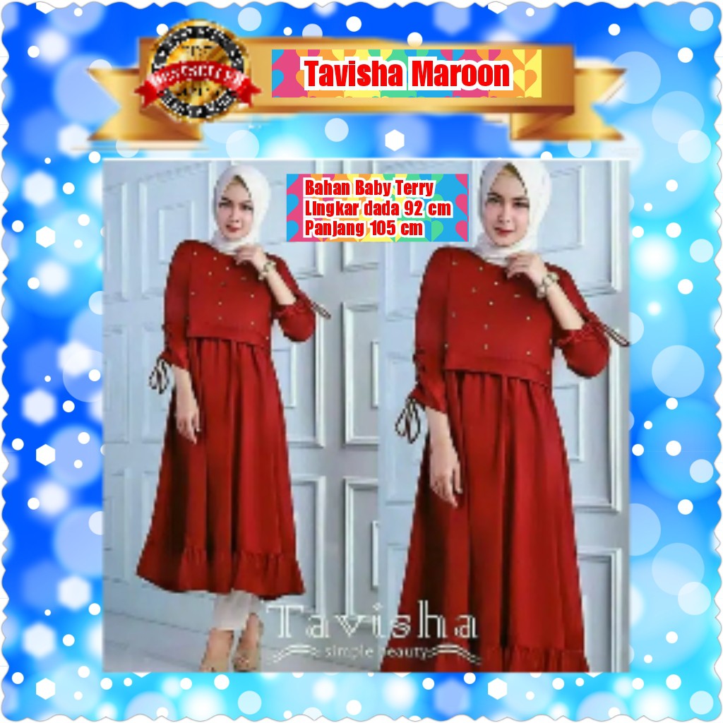 TAVISHA TUNIK / PAKAIAN WANITA MUSLIM / TERPOPULER/TERLARIS/TERMURAH/KONDANGAN