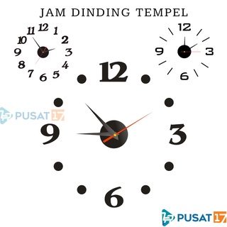PUSAT17 JAM DINDING TEMPEL DIY ANALOG 3D MODERN / JAM DINDING TEMBOK / JAM DINDING HOOK GIANT CLOCK