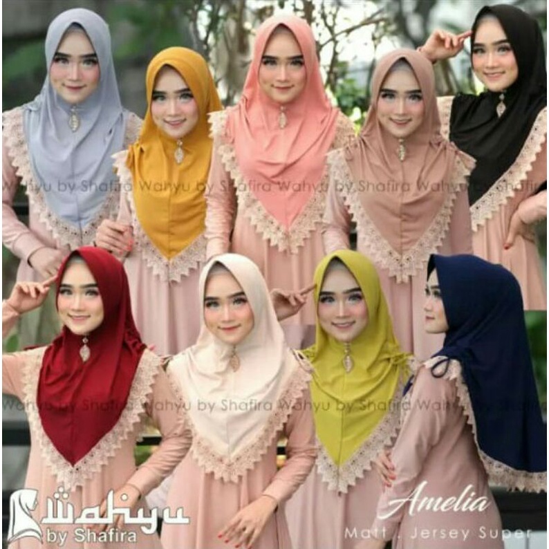 Hijab/ Jilbab Instan Jersey Serut Renda / Model Bergo Terbaru Termurah dan Terlaris 2021