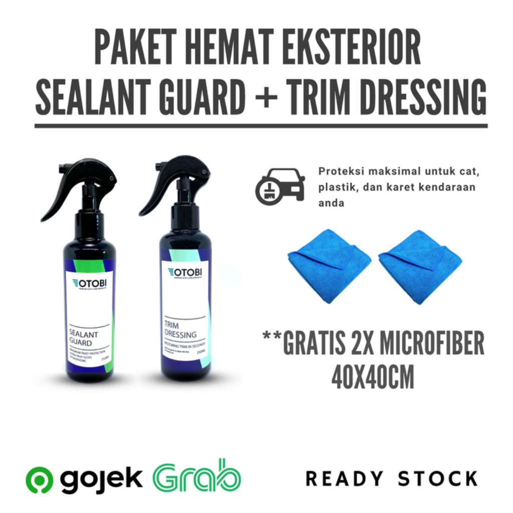 Bundle Sealant Guard + Semir Plastik Trim Dressing Karet Semi Nano Coating Wax Polymer Spray