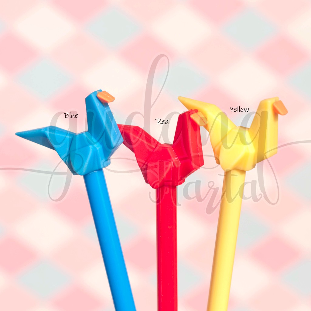 Pulpen Gel Paper Crane Burung Origami Lucu Pena Unik GH 307307