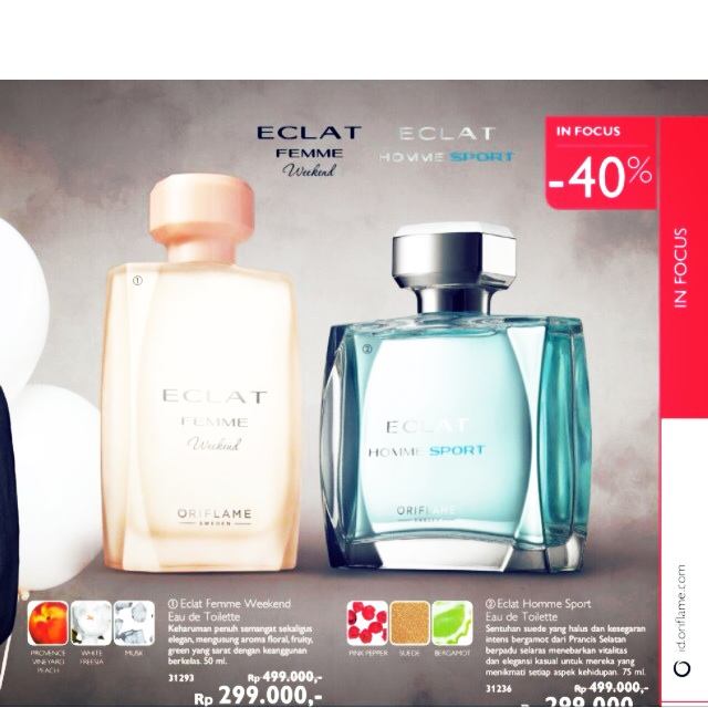 Oriflame Eclat Femme Weedend & Eclat Homme Sport