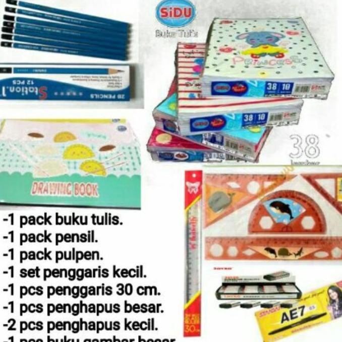 

8 IN 1 PAKET PERLENGKAPAN BUKU SEKOLAH / ALAT TULIS SEKOLAH MURAH