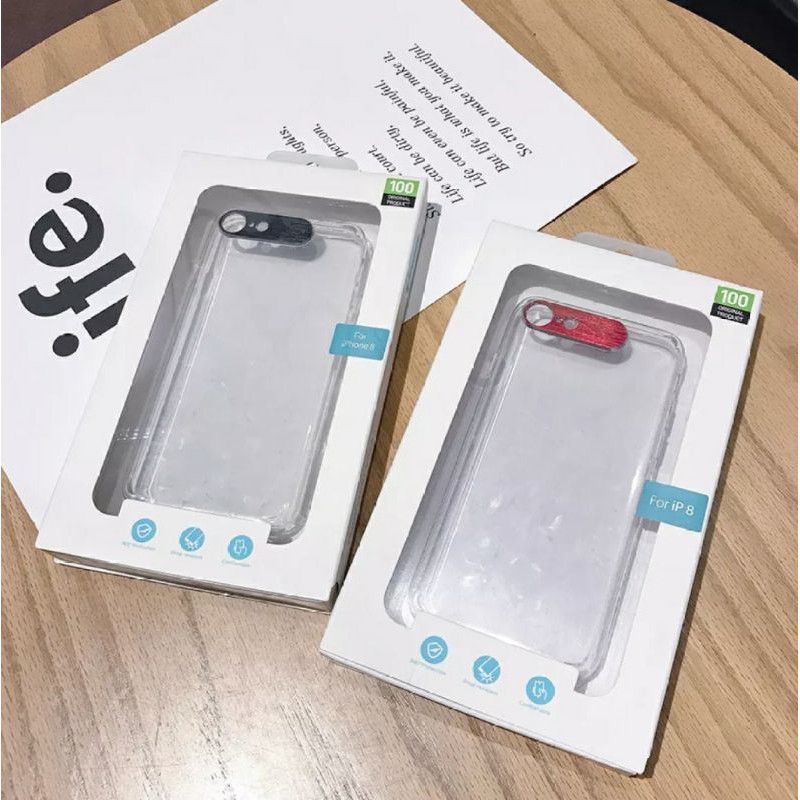 Case Iphone 8 Hard Case Anti Crack Bening Motif Simple Transparan