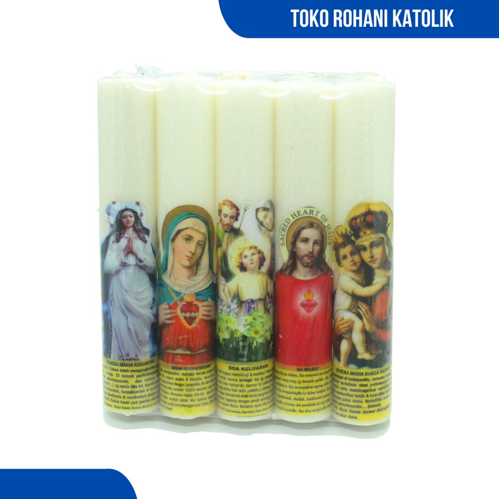 LILIN DOA KATOLIK - ISI 5/PAKET TINGGI 16 CM