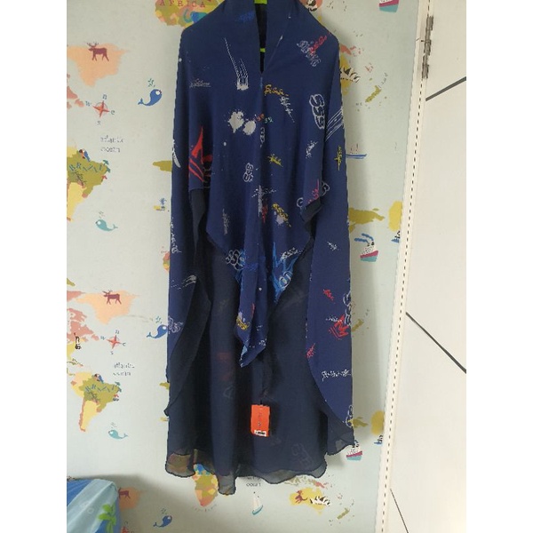 new khimar saumah graffiti navy blue sisesa