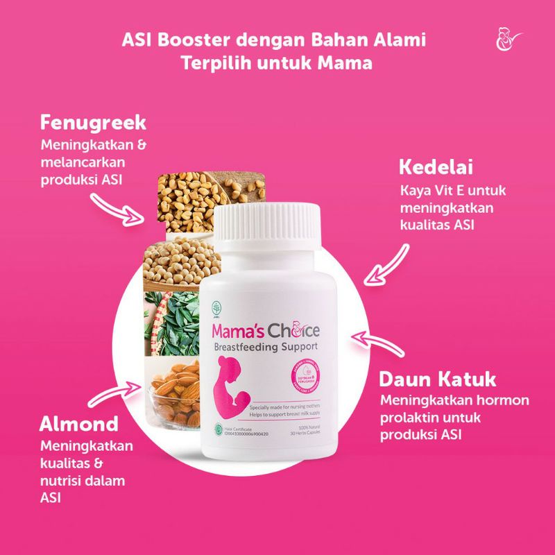 Pelancar ASI Mama's Choice Breastfeeding Support/ Pelancar ASI Mama's Choice isi 30 Kapsul