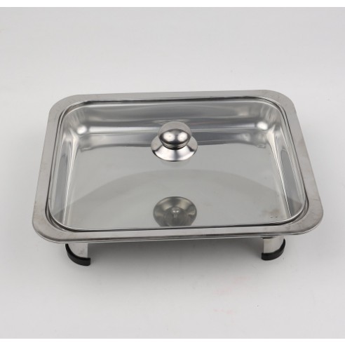 Warmer wadah saji PRASMANAN SET FUL KACA Wadah SAJI FastFood Dish Warmer Square Pan Tutup Kaca