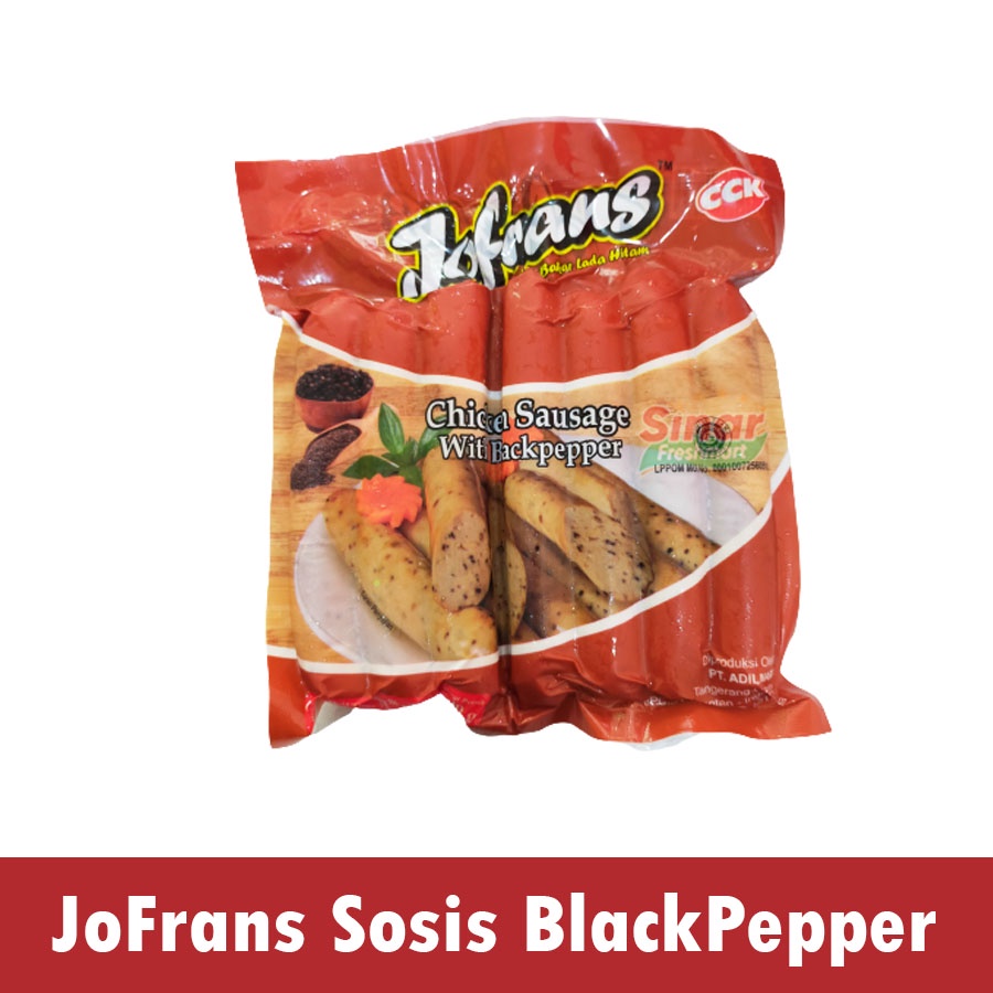 [SINAR.FRESHMART] JOFRANS SOSIS CHICKEN LADA HITAM / SOSIS AYAM BLACKPEPPER [500gr]