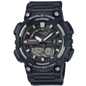 JAM TANGAN PRIA CASIO AEQ 110W ORIGINAL AEQ110W HITAM