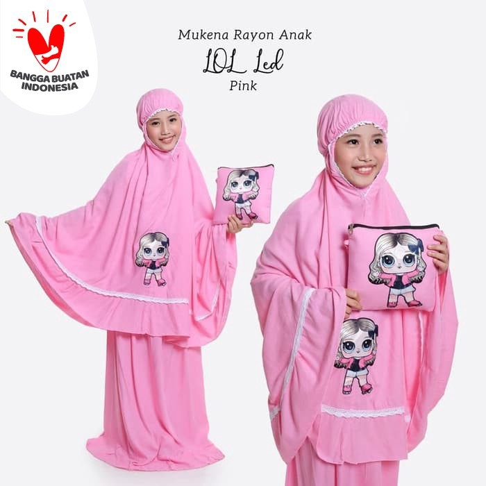 MUKENA TERUSAN ANAK POLINO BORDIR BUNGA CANTIK | LAJURAN TANGGUNG ANAK SANTRI MURAH