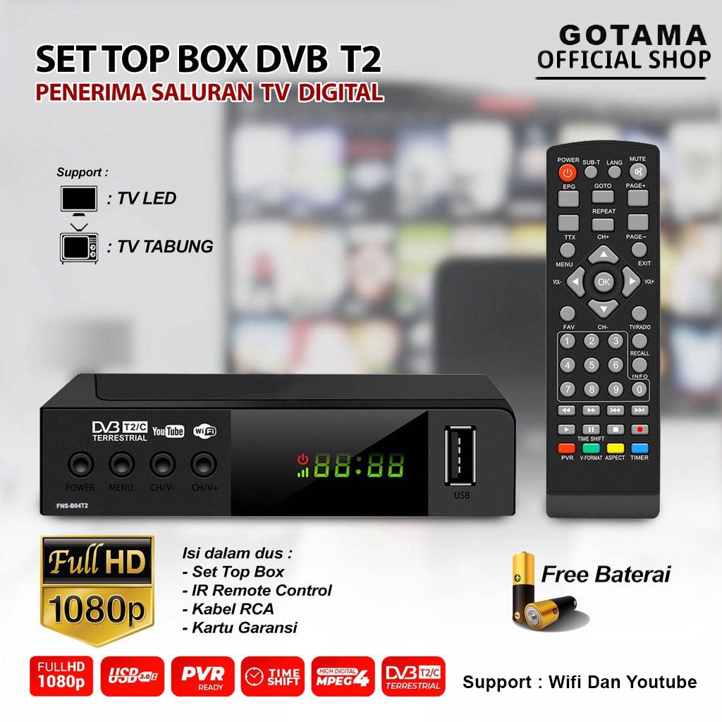 DVB T2 / STB Set top Box Receiver tv Digital Gotama Mini