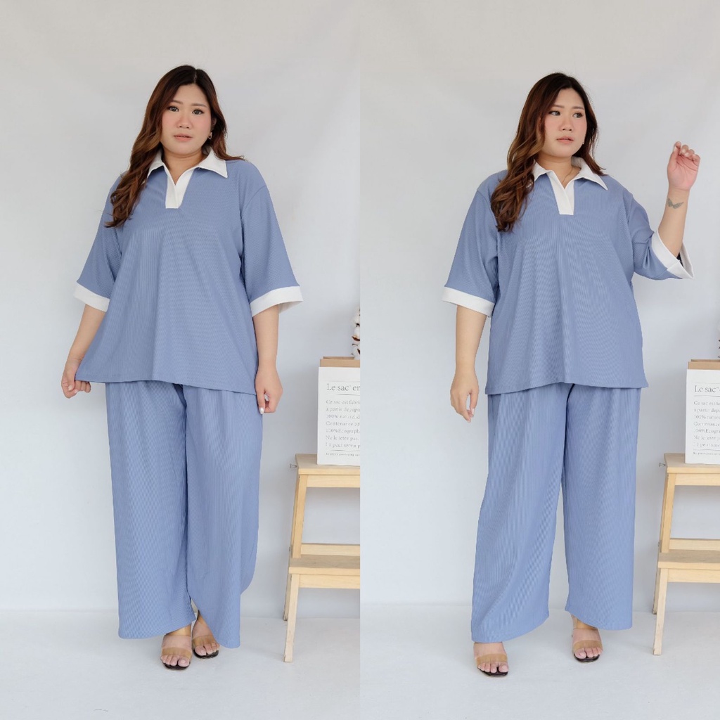 BIGWELL WINGS SET POLOS- SETELAN WANITA BIG SIZE / SETELAN JUMBO