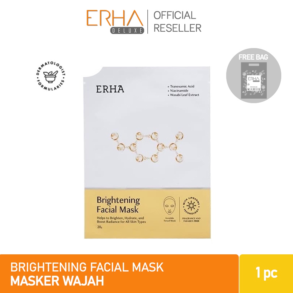 ERHA Masker Wajah Pencerah Niacinamide - Brightening Facial Mask 1 Pcs