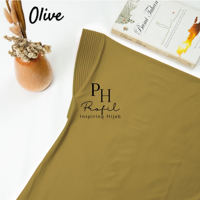 Jilbab Instan Bergo Hamidah Jersey Ukuran (XL) / Bergo Jersey Jumbo / Hijab jersey-Olive