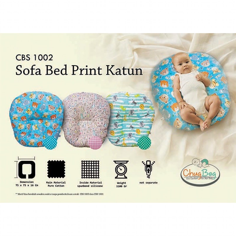 Chug Bog Sofa Bed Print Katun CBS 1002 / Bantal Sofa Bayi
