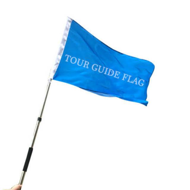 Bendera Tour Travel Leader Guide Flag Wisata Haji Umroh bisa Cetak sablon custom logo free design bi