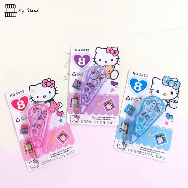 Type-x Hello Kitty Correction Tape Tip x Tipex Kertas Tip-Ex Penghapus Pulpen Helo Kity Sanrio Jepan