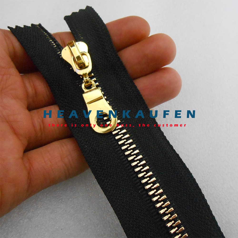 Resleting 15 cm / 6 inch Vislon Variasi Hitam - Gold Emas Kode C