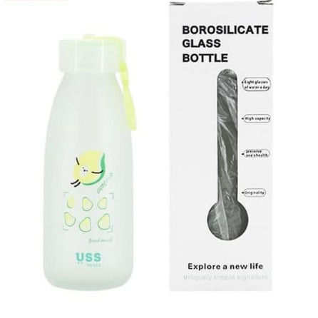 Botol Minum Kaca Avocado Glass Bottles 380ml