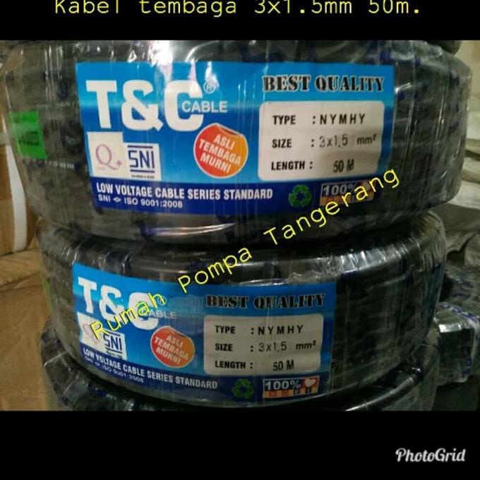 Kabel Pompa Satelit T&C Tembaga Serabut 3X1.5Mm.