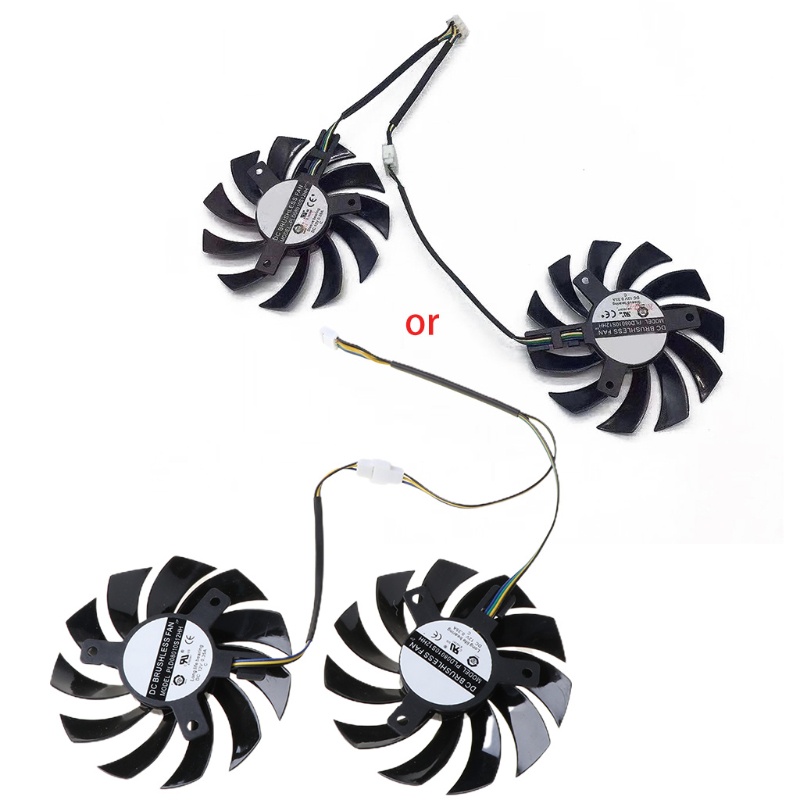 Bt 2Pcs PLD08010S12HH Server Cooling Fan 0.35A 4pin Kipas Pendingin Untuk Kartu Grafis Cooler Fan Video Card Pendingin