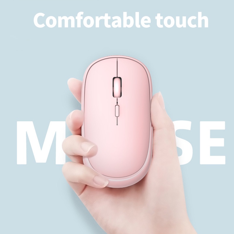 Wireless Mute Mouse Slim Tipis Optical Bisukan Mouse Minimalism Warna Macaron dengna desain 2.4G untuk PC Laptop