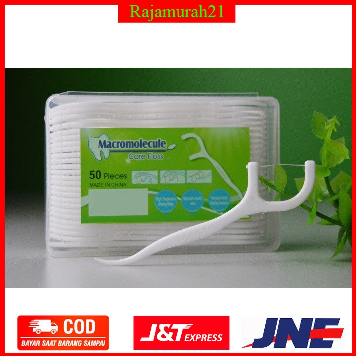 TaffOmicron Dental Floss Benang Gigi Pembersih Jigong Toothpicks 50 PCS - LMT558 - White