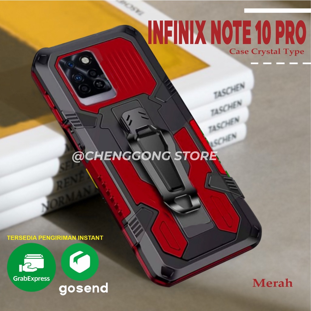 Case Robot I Crystal Infinix Note 10 Pro Kickstand Standing Robot